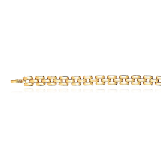 14K Yellow Gold 9.3mm Panther Link Bracelet 8"
