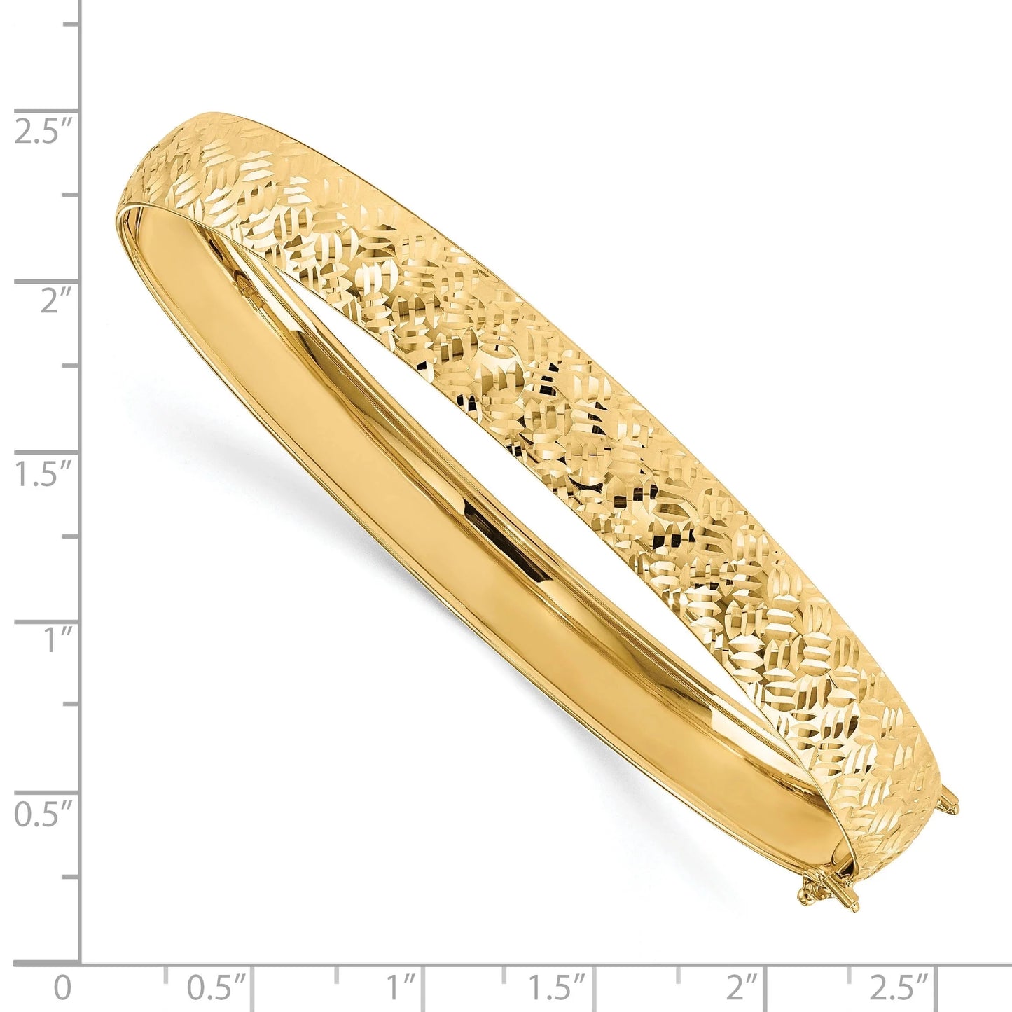 14k Gold Polished Diamond-Cut Bangle Bracelet