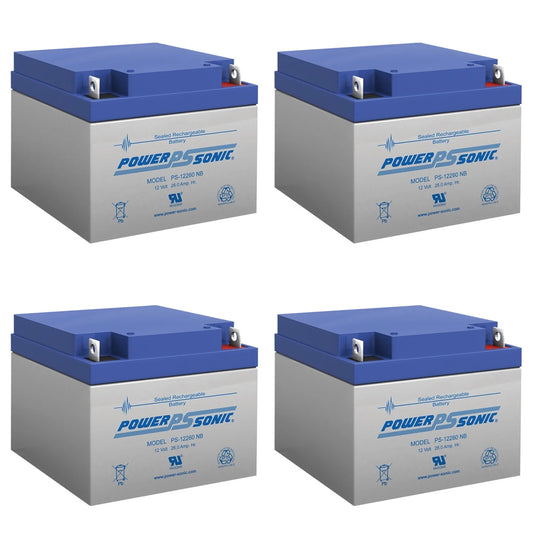 12V 26AH NB Replacement Battery Compatible with Panasonic LC-RC12V24P - 4 Pack